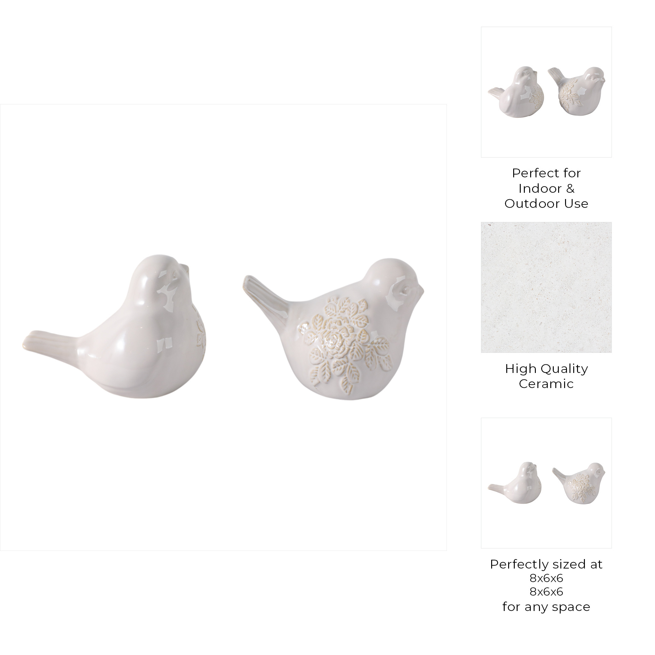Fernrun Set Of 2 Ivory Garden Statuary 6 (In) - Image 2