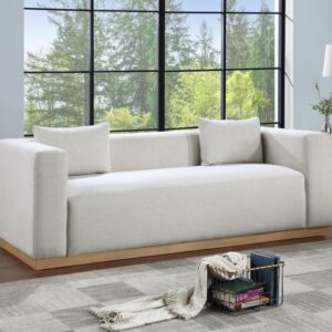 Alfie 90.5" Linen Textured Fabric Upholstered Sofa