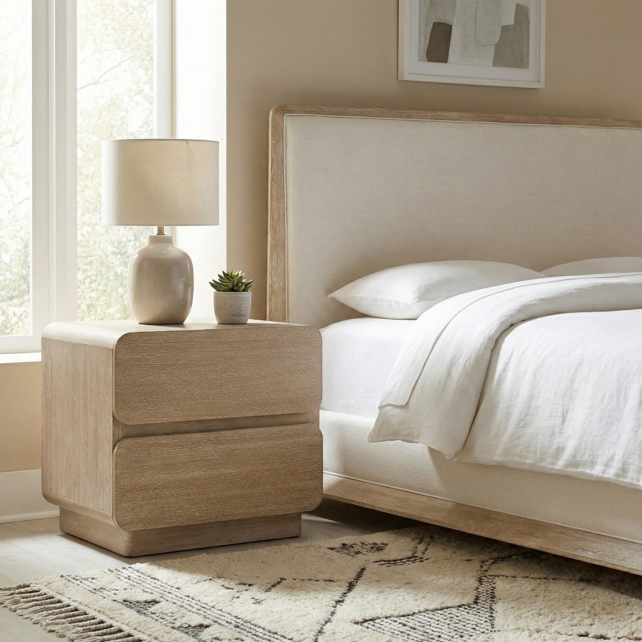 Adagio Solid Wood And Oak Veneer Nightstand