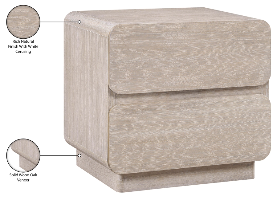 Adagio Solid Wood And Oak Veneer Nightstand - Image 3