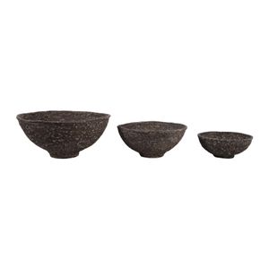BECKLEY SET OF 3 BROWN BOWLS 10 (IN)