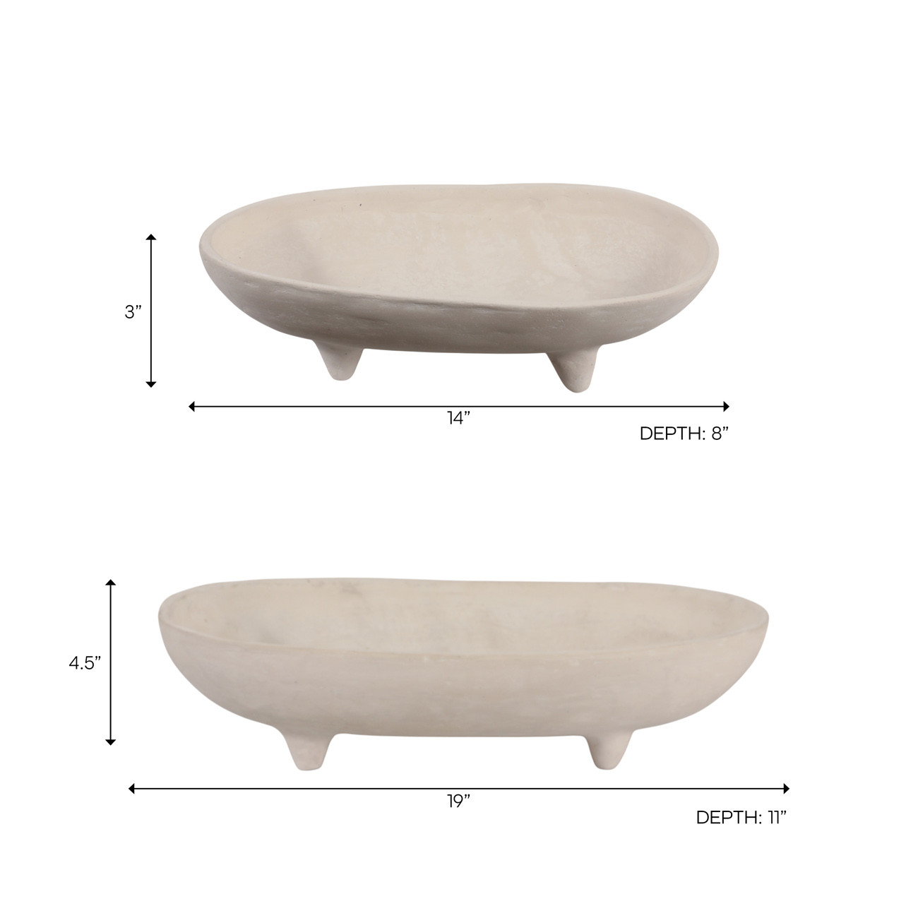 Flemmingmoor Set Of 2 Ivory Bowls 5 (In)
